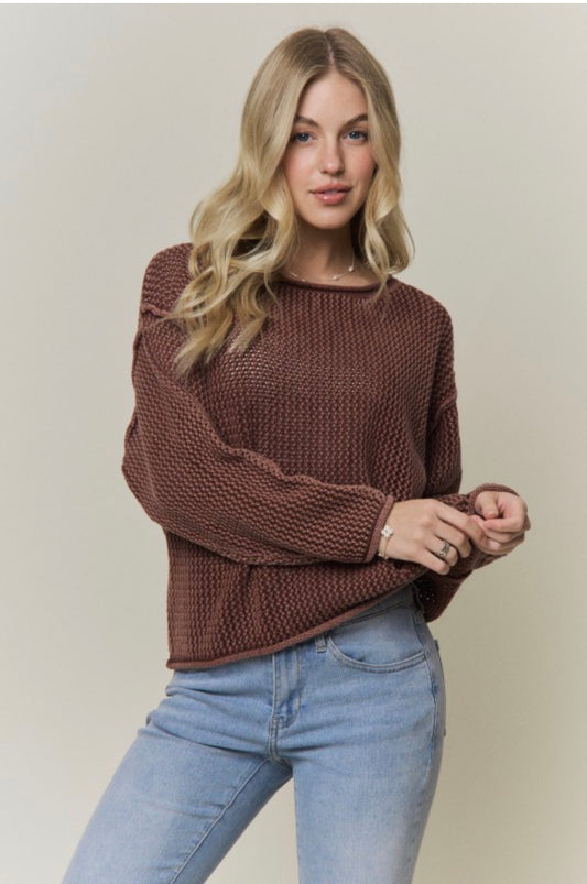 Rolled Hem Sweater