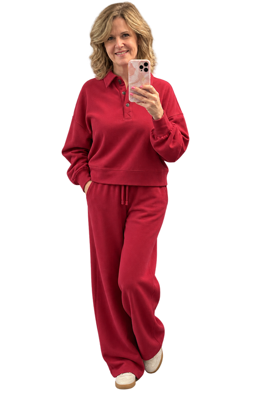 Dark Red Mineral Washed Set
