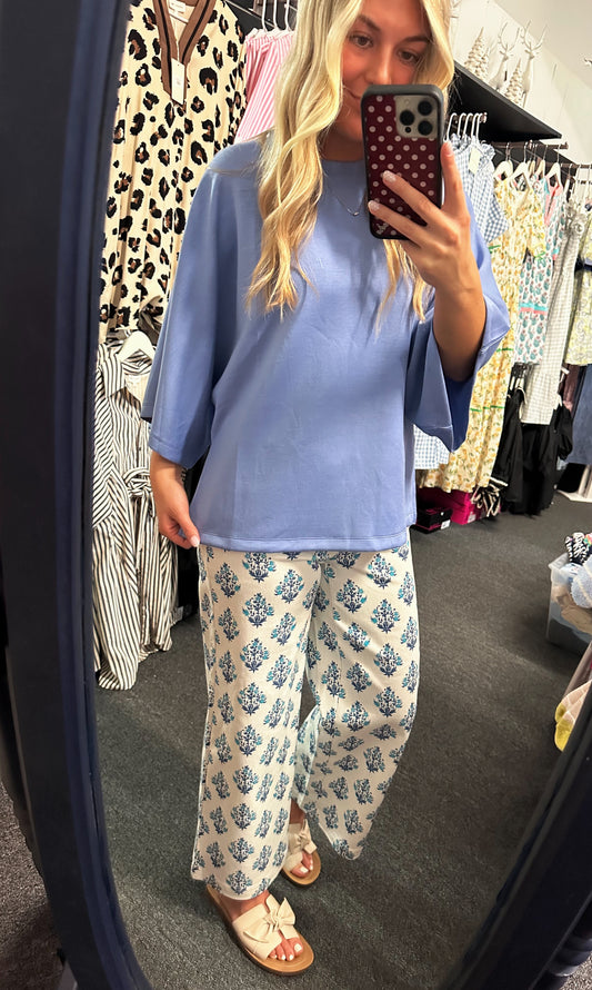 Blue Bloom Printed Jeans 🦋