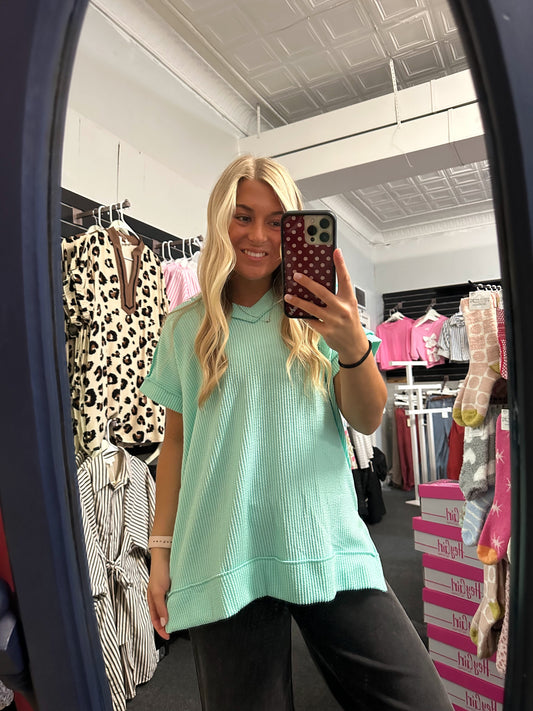 Mint To Be Ribbed Top