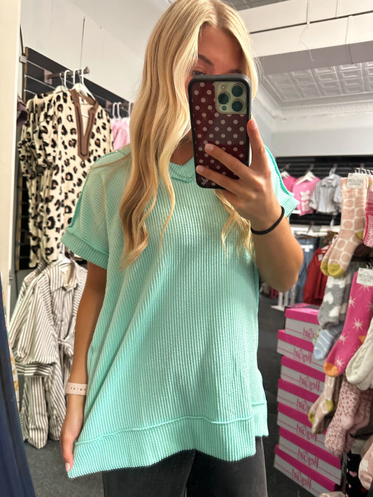 Mint To Be Ribbed Top