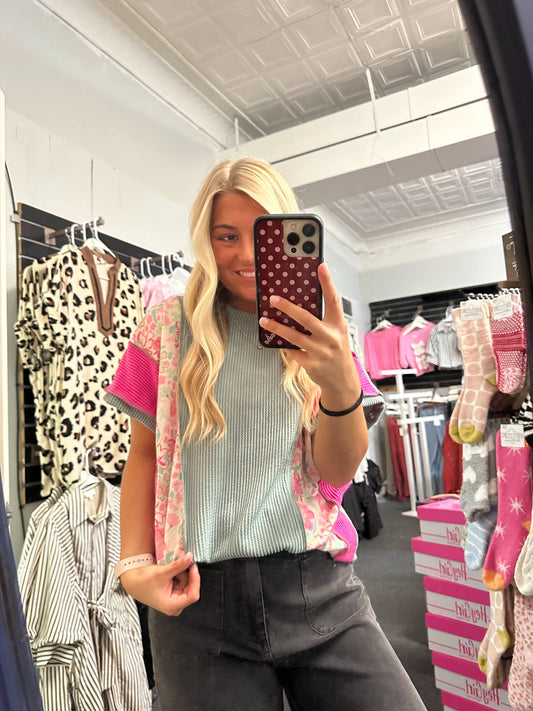 Patchwork Knit Top
