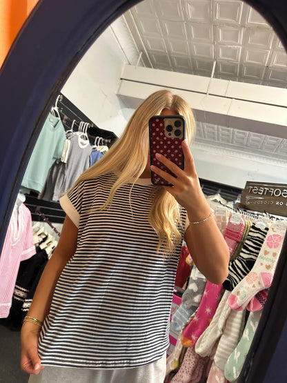 Navy Striped tee