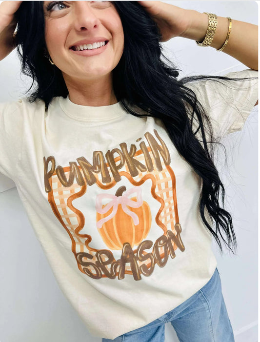 Pumpkin Season Coquette Frame DTF Graphic Tee
