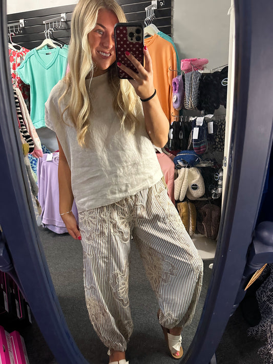 Lace + Lines Pants