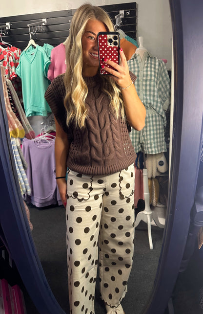 Scalloped Polka Dot Pants