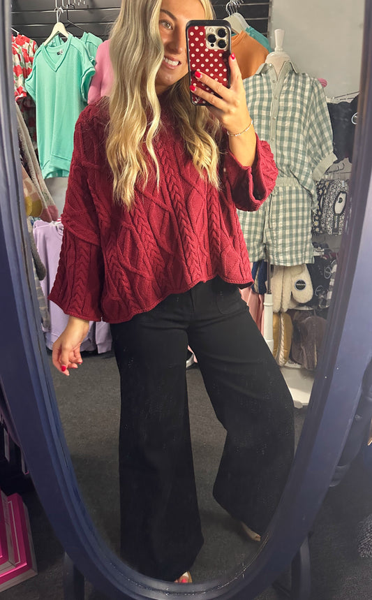 Everyday Wide Leg Pants- Black
