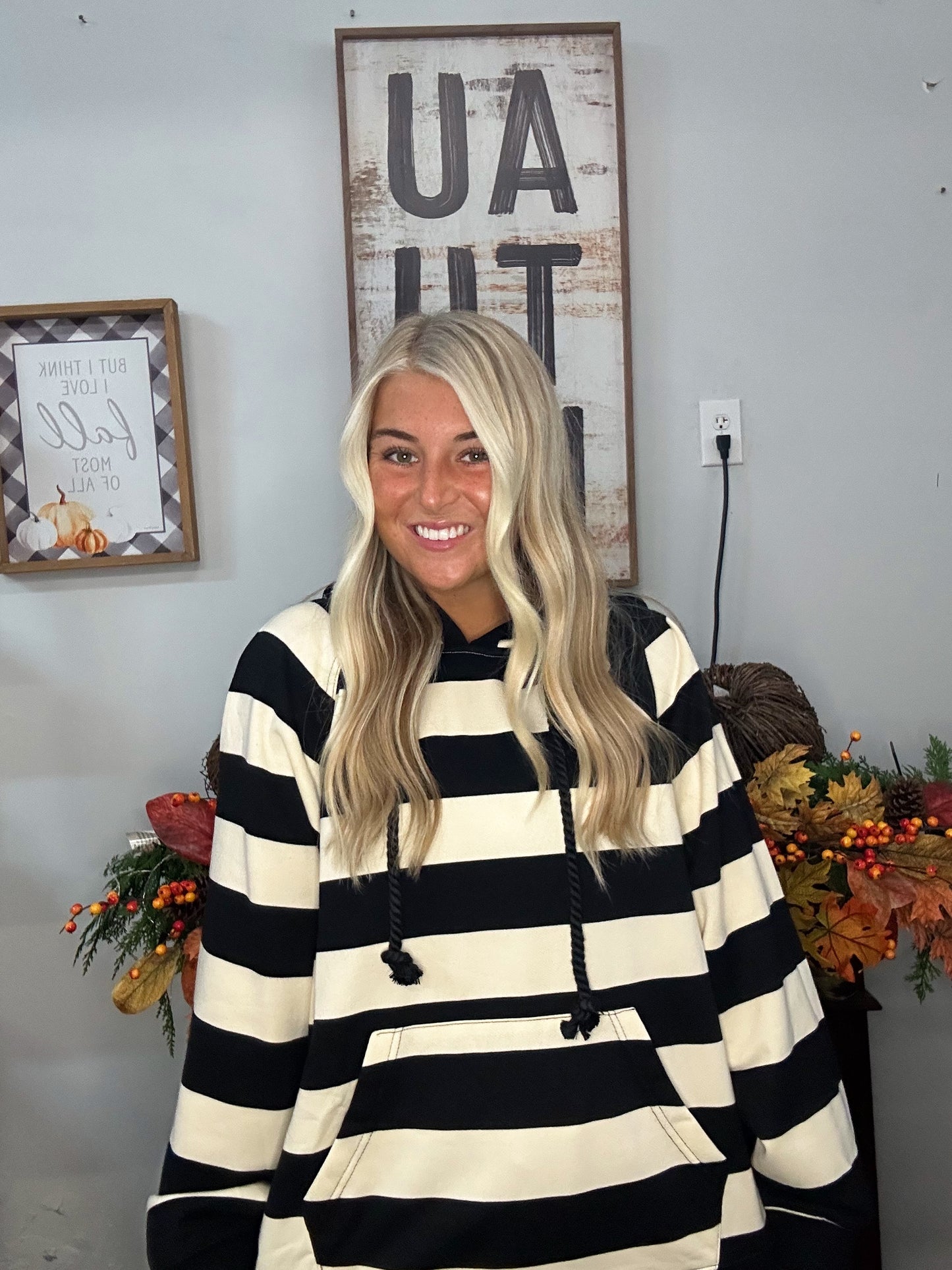 Black and Cream Hoodie