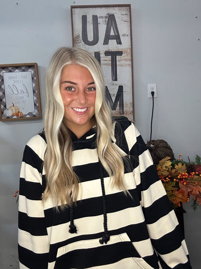 Black and Cream Hoodie