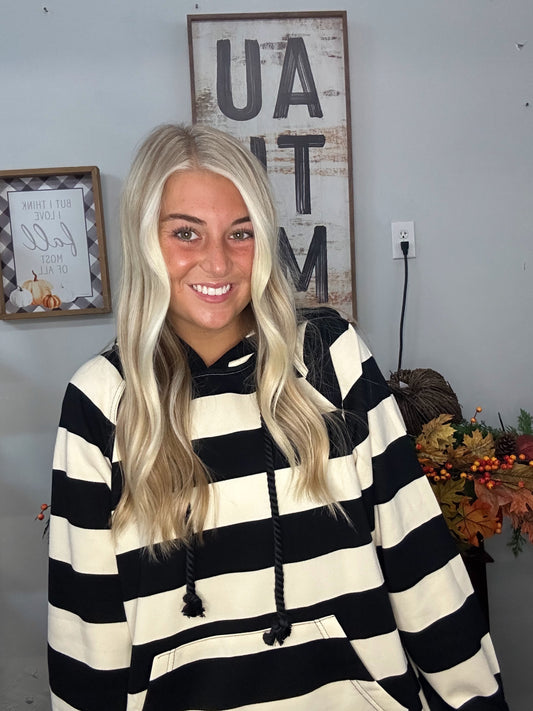 Black and Cream Hoodie