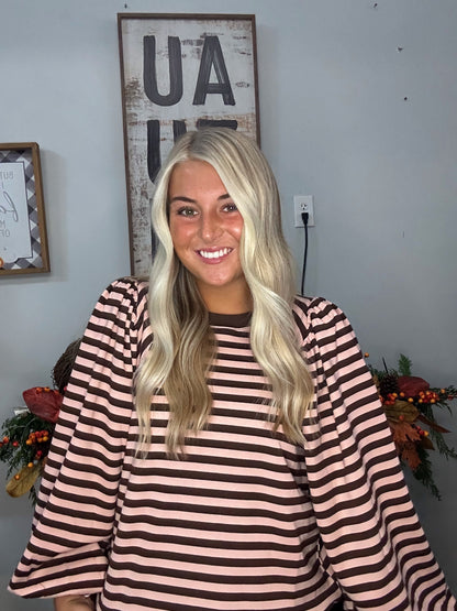 Striped Puff Top