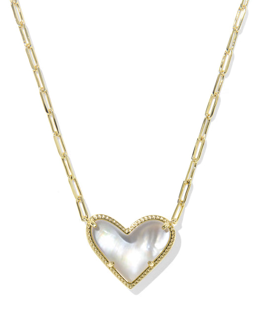 Ari Heart Statement Gold Short Pendant Necklace