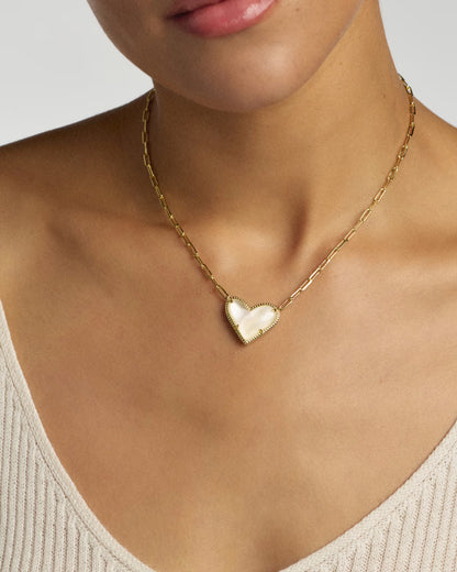 Ari Heart Statement Gold Short Pendant Necklace