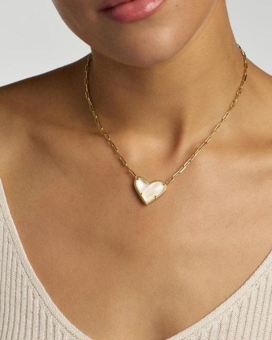 Ari Heart Statement Gold Short Pendant Necklace