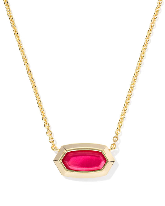 Elisa Bezel Gold Short Pendant Necklace