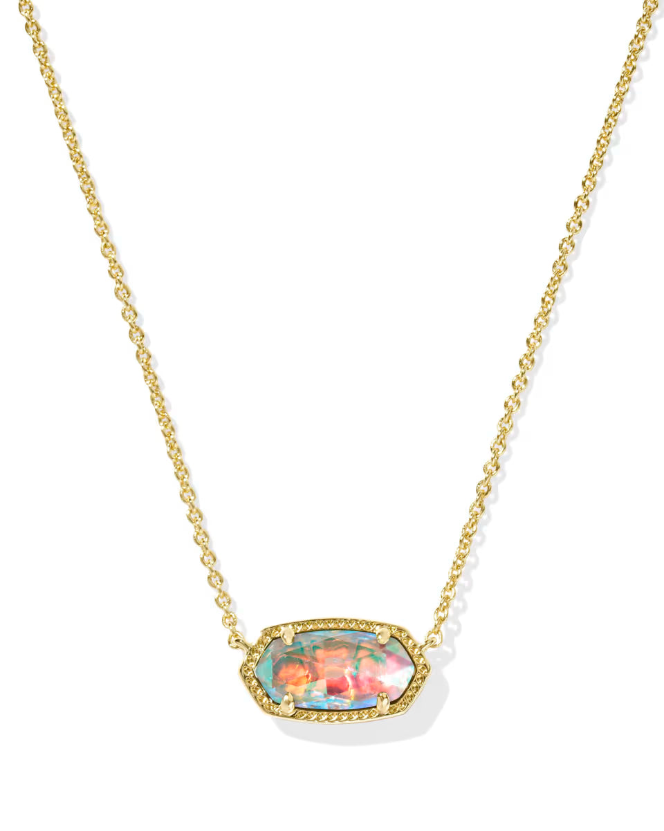 Elisa Gold Pendant Necklace in Dichroic Glass