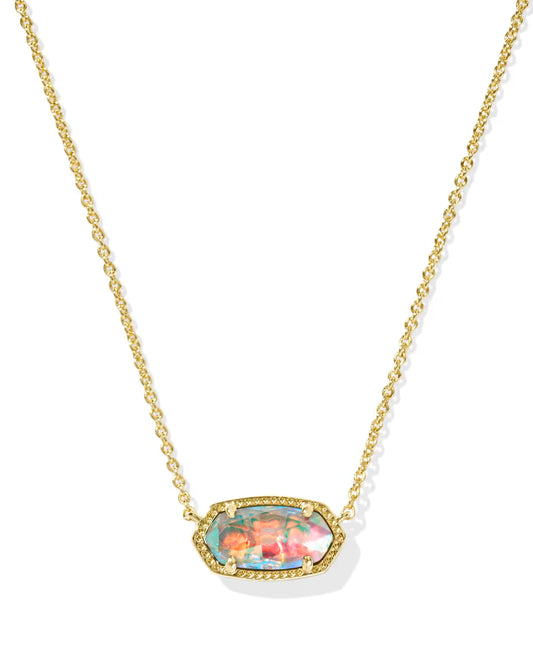 Elisa Gold Pendant Necklace in Dichroic Glass