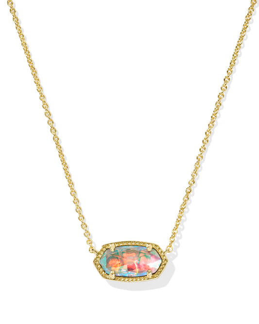 Elisa Gold Pendant Necklace in Dichroic Glass