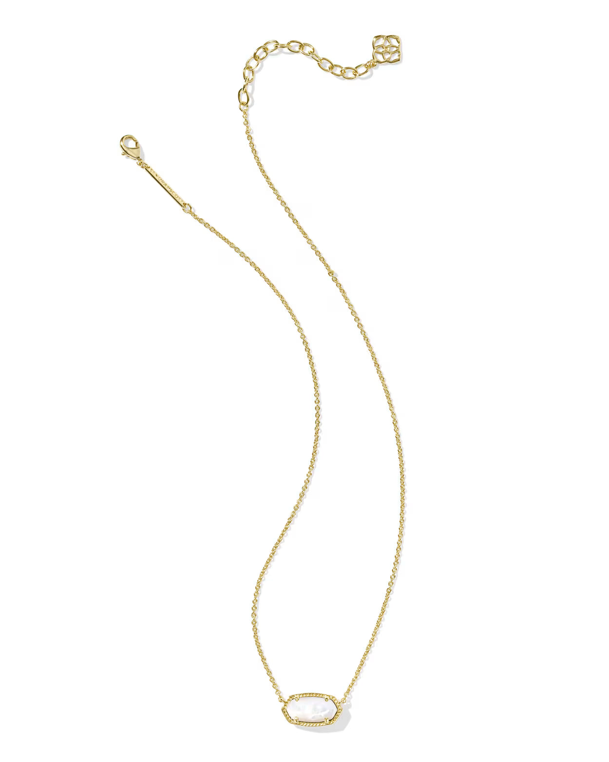 Elisa Gold Pendant Necklace in Ivory Mother-of-Pearl