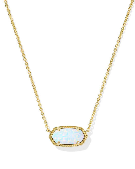 Elisa Necklace in Gold White Opal