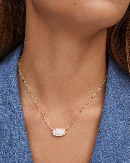 Elisa Necklace in Gold White Opal