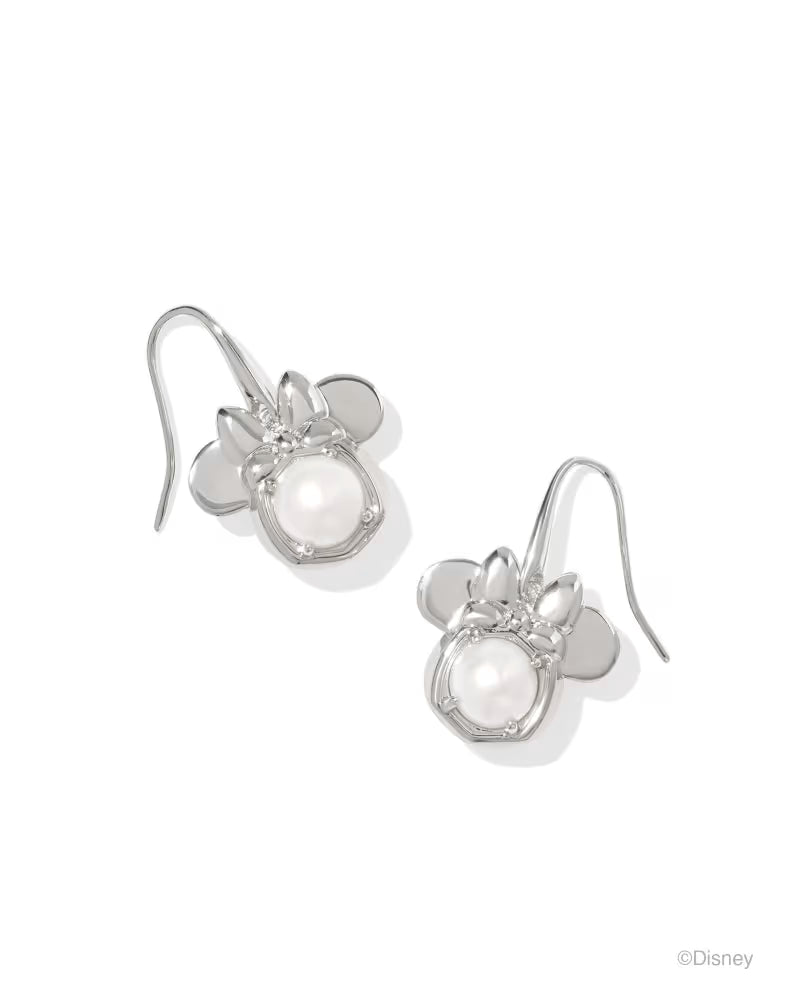 Disney | Kendra Scott Silver Minnie Mouse Drop Earrings in Fresh Water Cultured Pearl