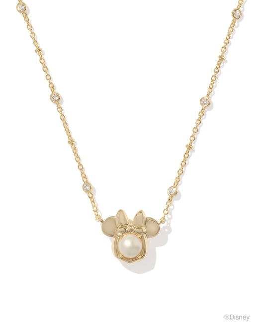 Disney | Kendra Scott Gold Minnie Mouse Short Pendant in Freshwater Cultured Pearl