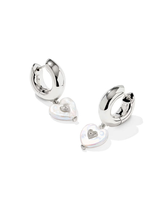 Sasha Heart Silver Huggie Earrings