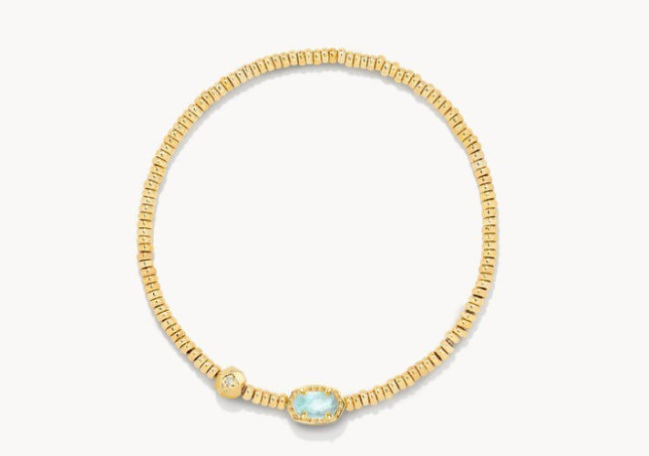 Kendra Scott Emilie Gold Stretch Bracelet - Light Blue Illusion