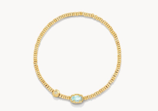 Kendra Scott Emilie Gold Stretch Bracelet - Light Blue Illusion