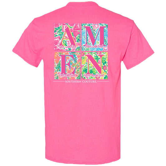 SC Classic Pattern Square Amen - Safety Pink