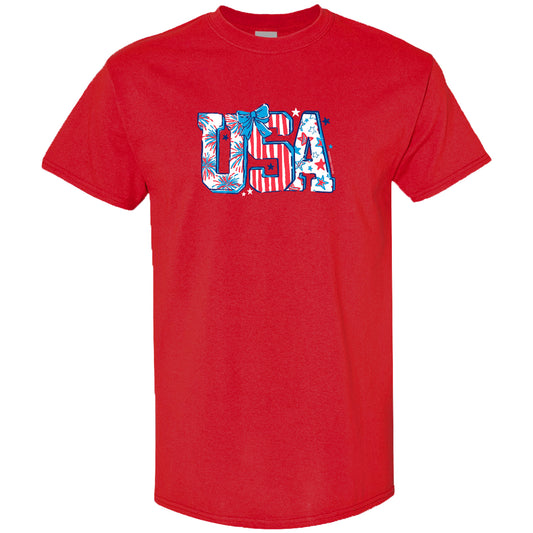 SC Soft Pattern Letter USA - Red