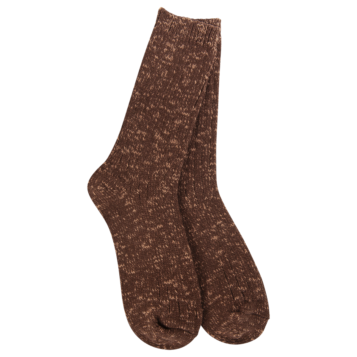 Weekend Cotton Slub Marled Crew Coffee