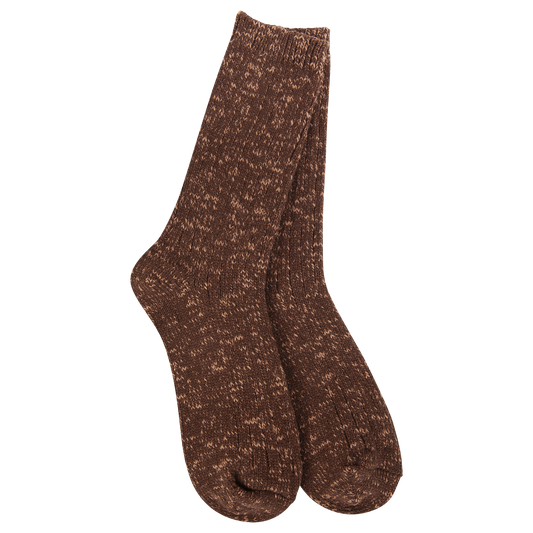 Weekend Cotton Slub Marled Crew Coffee
