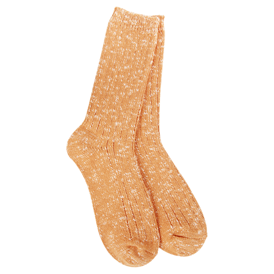 Weekend Cotton Slub Marled Crew Orange