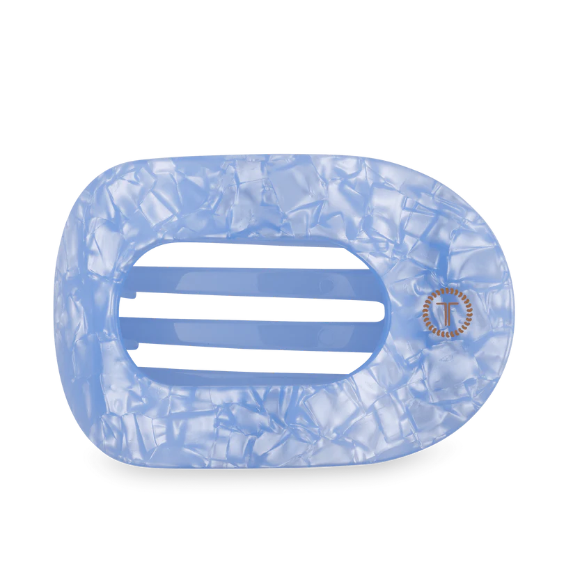 Blue Lagoon Large Flat Round Hair Clip