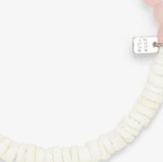 Pura Vida Puka Shell & Frosted Bead Stretch Bracelet