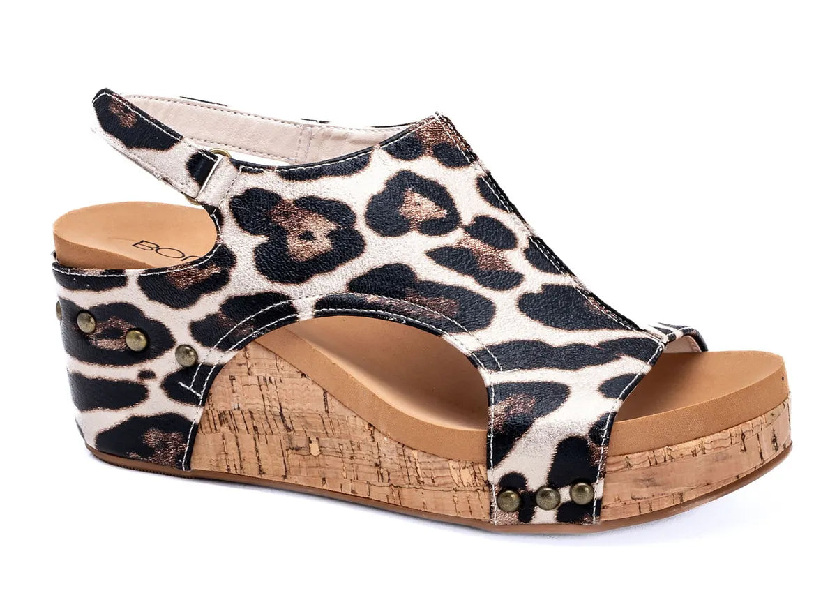 Corkys Carley Sandal In Gold Leopard