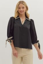 Black Tie Sleeve Top