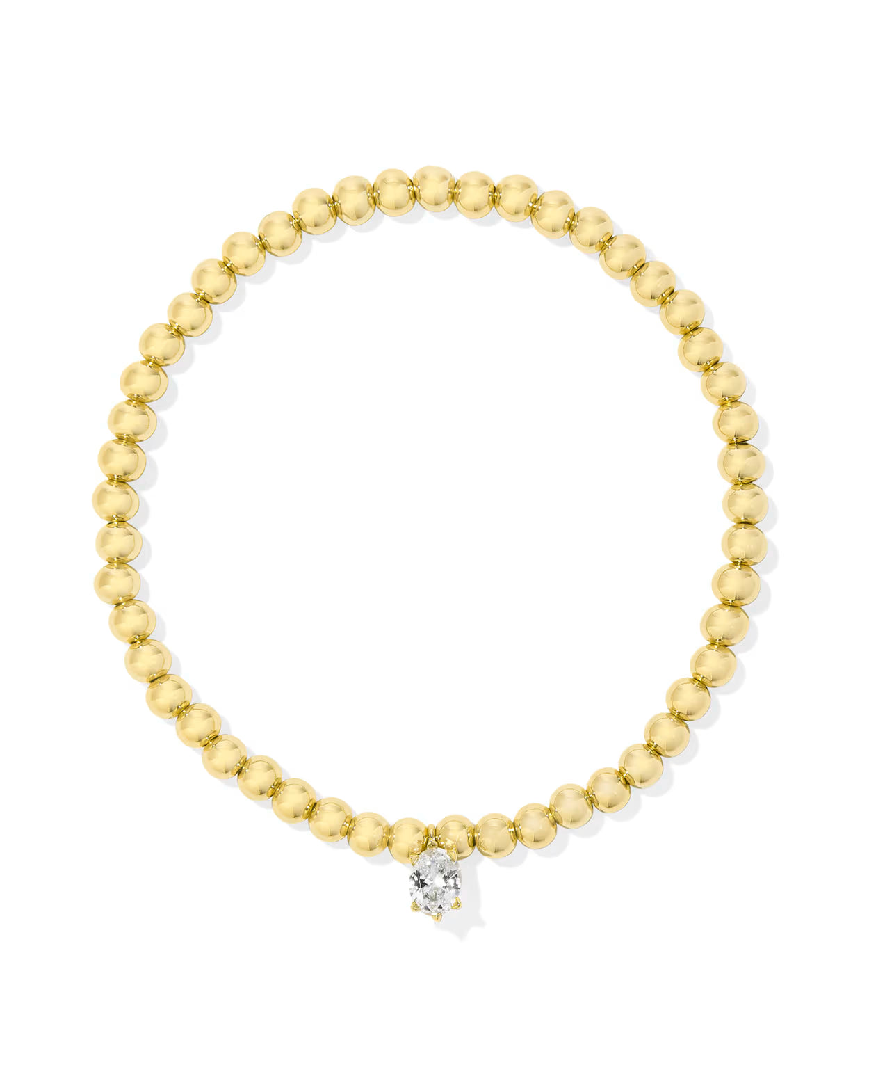 Cailin Gold Stretch Bracelet in White CZ