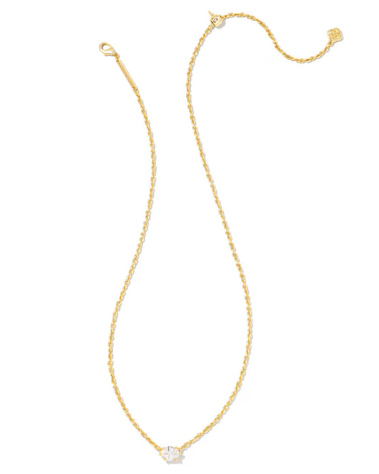 Cailin Gold Pendant Necklace in White CZ