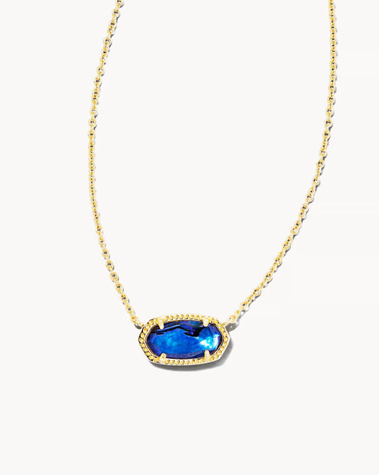 Elisa Necklace in Gold Navy Abalone