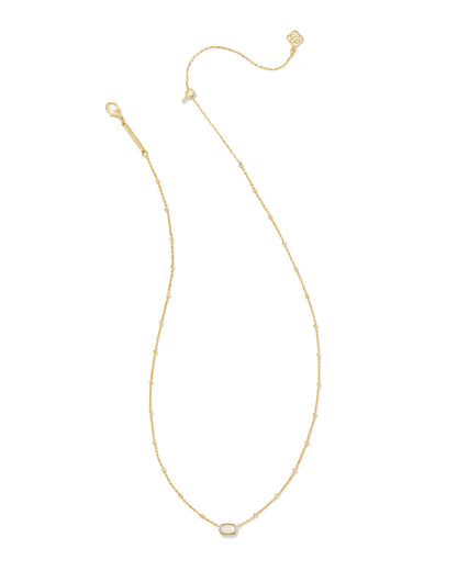 Mini Elisa Gold Satellite Short Pendant Necklace in Ivory Mother of Pearl