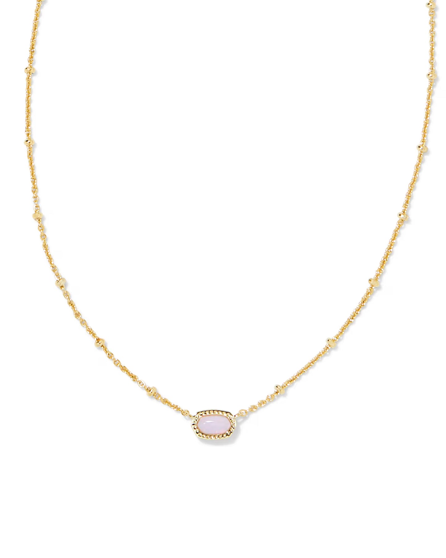 Mini Elisa Gold Satellite Short Pendant Necklace in Pink Mix