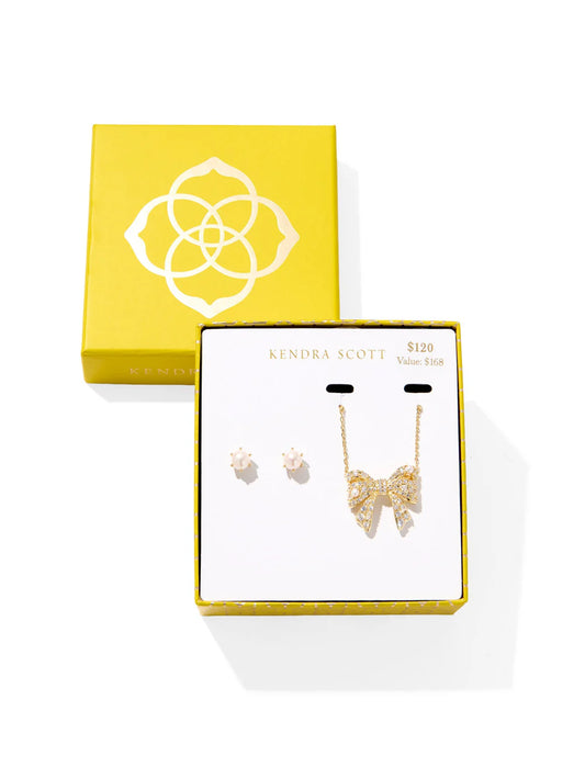 Kendra Scott Krista Bow And Ashton Gift Set - Gold White Mix