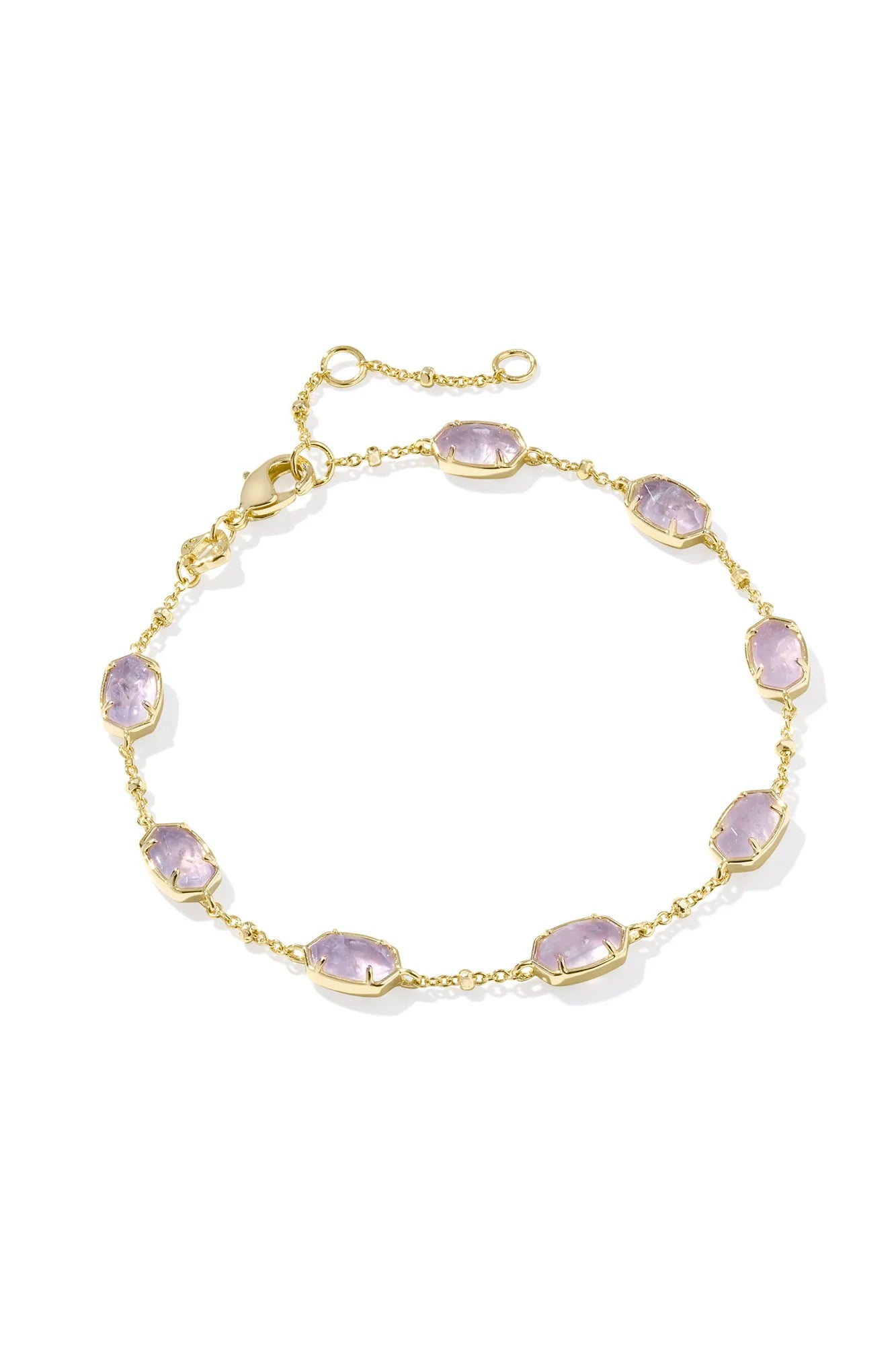 Emilie Link Bracelet in Gold Purple Amethyst